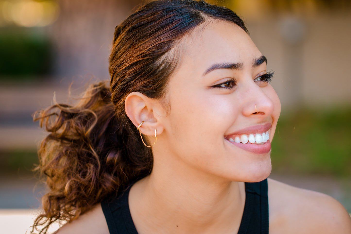 Ear Cuff with Chain Earrings