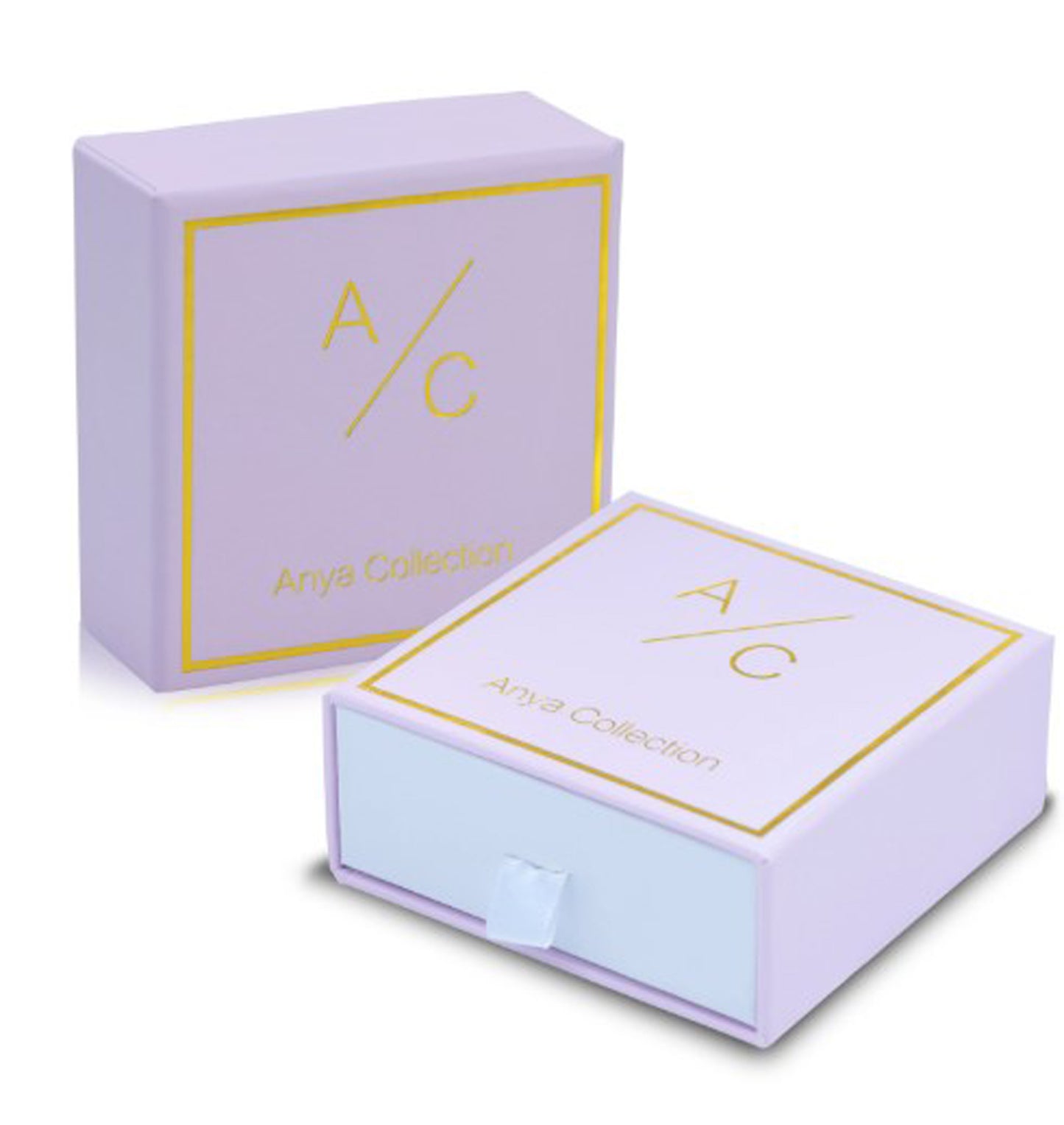 Two white boxes with gold accents and 'A/C' branding on a white background