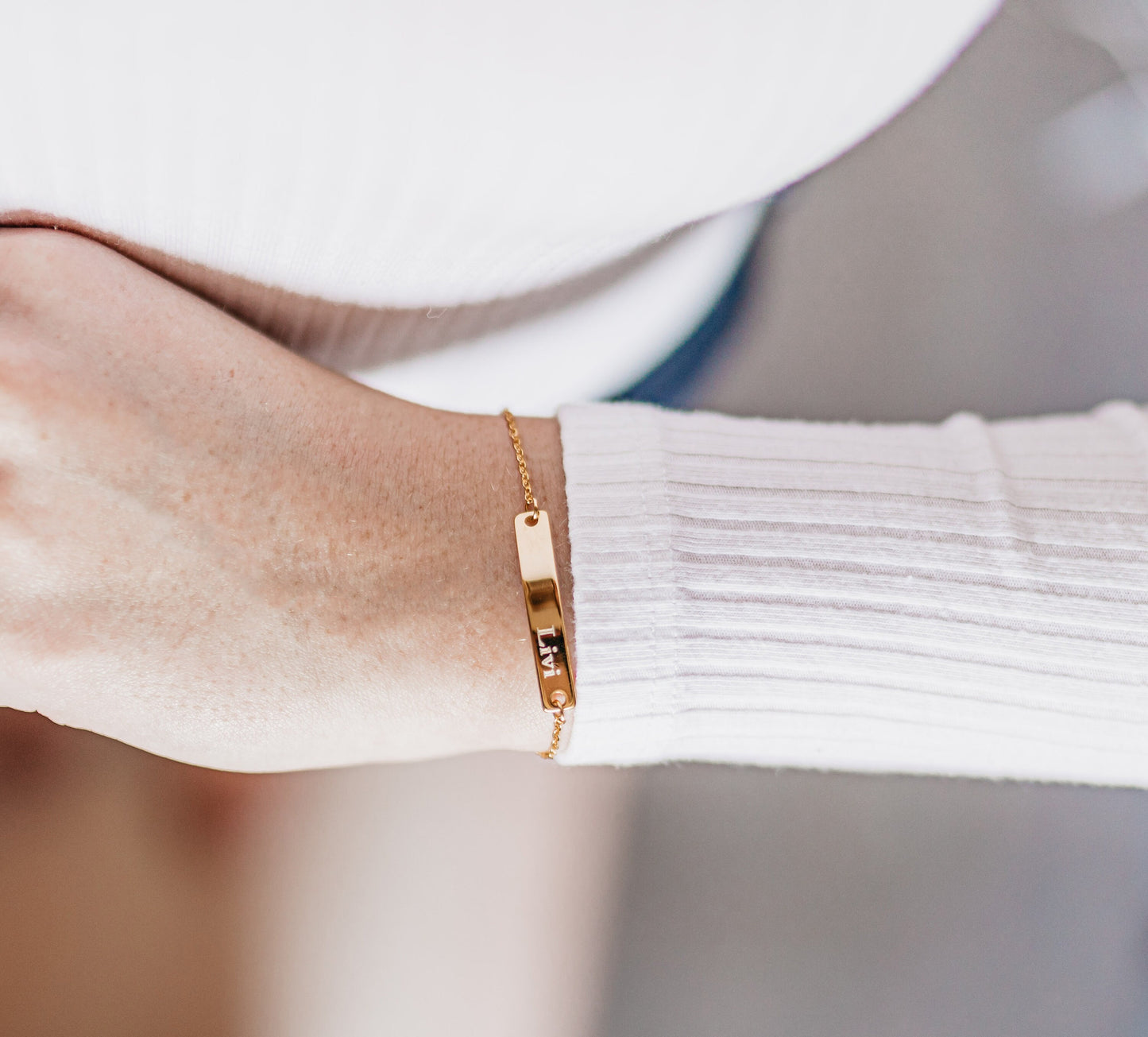 Personalized Engraved Bar Bracelet