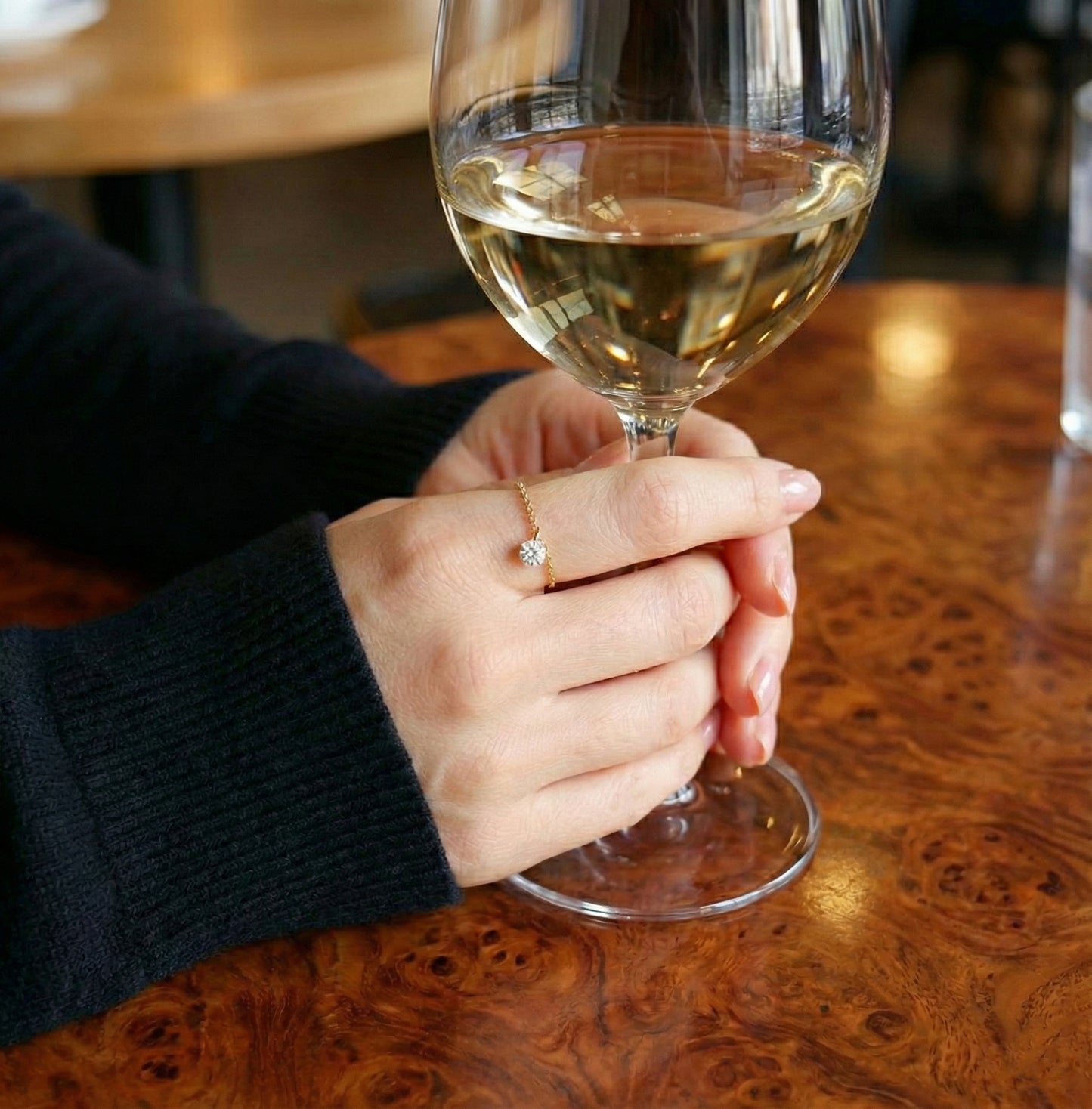 Floating Bare Zircon, Zircon Chain Ring