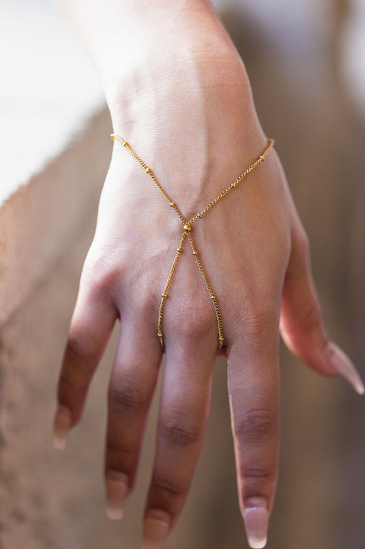 Beaded Hand Chain Bracelet