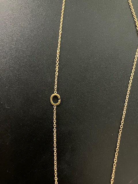 Gold Sideways Initial Necklace
