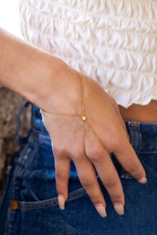 gold hand chain