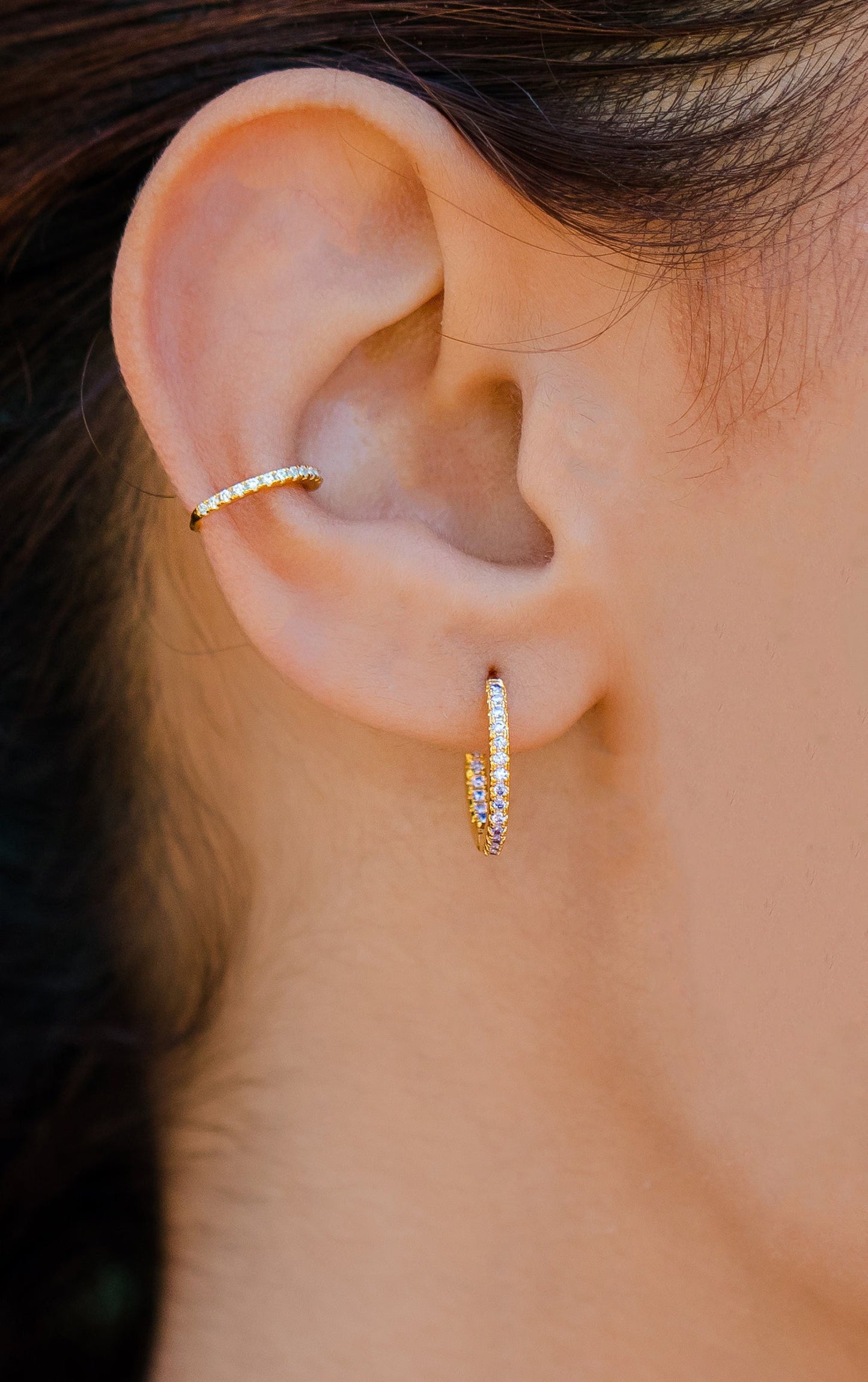 Créoles diamant en or 18 carats