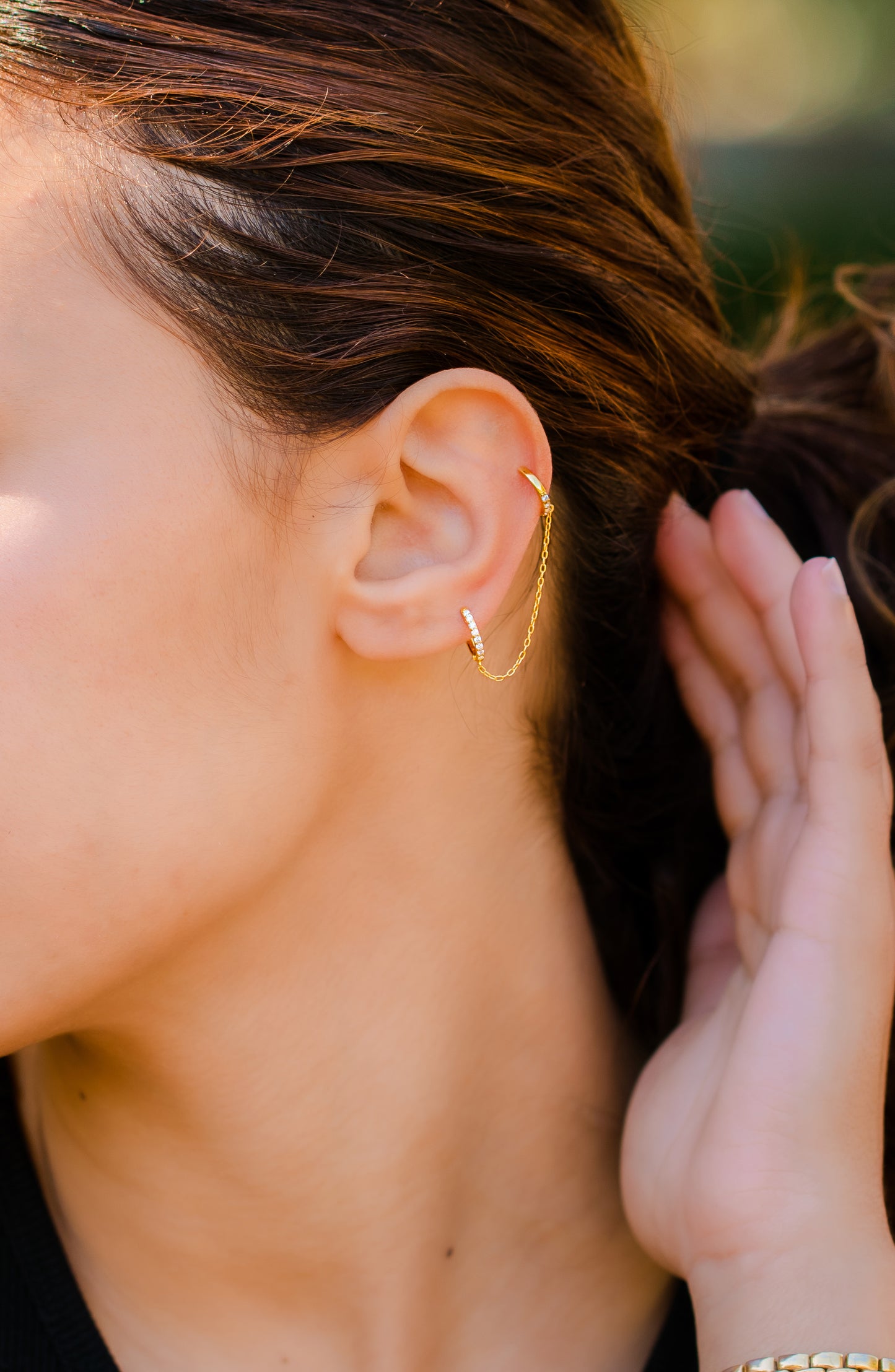 Ear Cuff with Chain Earrings