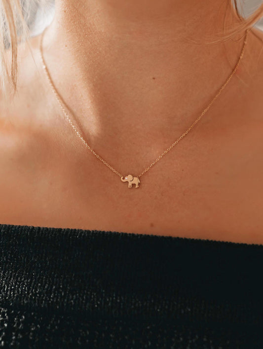 tiny elephant necklace