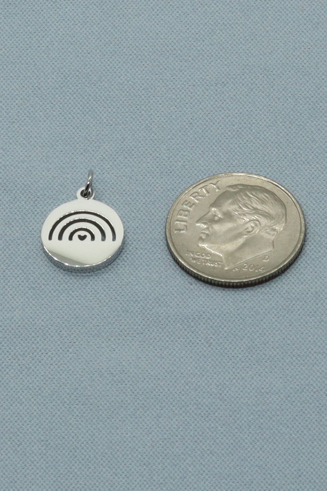 Gold Rainbow Necklace, Rainbow Charm Necklace, Personalized Necklace, Rainbow Disc Necklace - Anya Collection