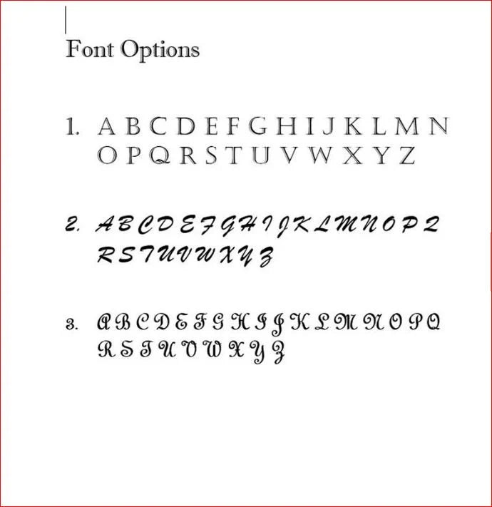 font chart