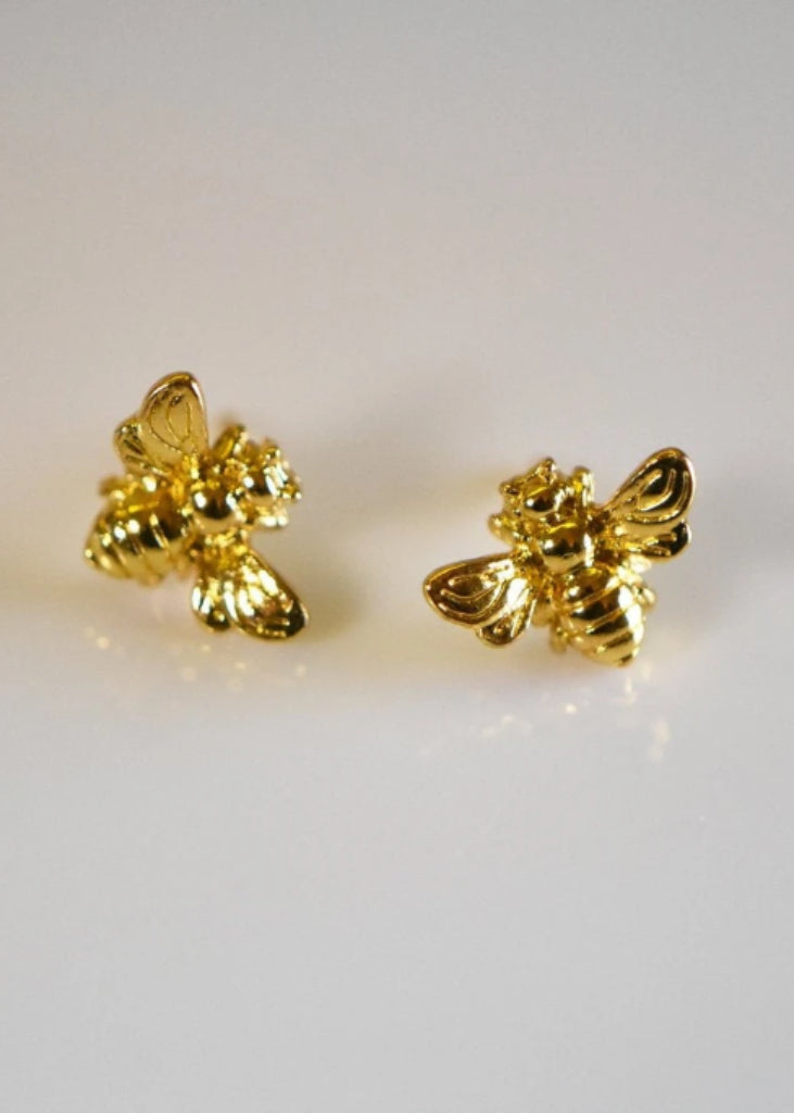 Bee Stud earrings gold, Bee earrings, Honey Bee Earrings, Bee Jewelry - Anya Collection