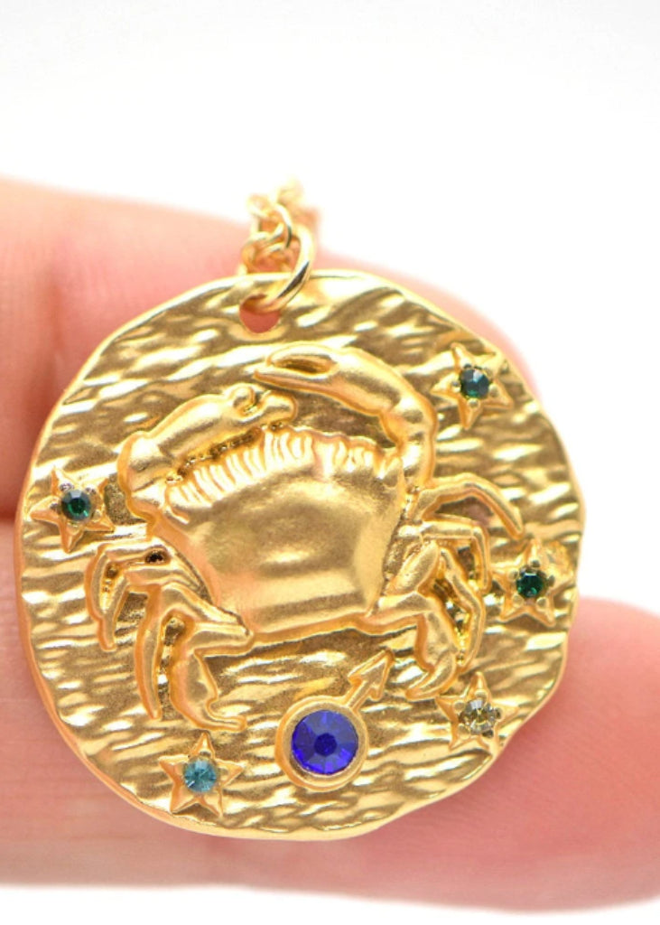 Gold Zodiac Coin Necklace | Astrology Sign | Birthday Jewelry Gift |Horoscope Necklace | Celestial Jewelry - - Anya Collection