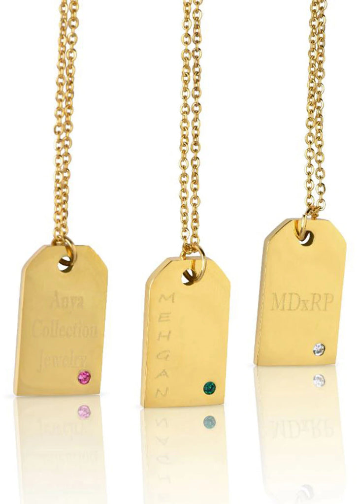 Custom Dog Tag Necklace, Name Dog Tag Necklace, Custom Name Necklace, Custom Message Necklace, Motivational Jewelry - Necklace - Anya Collection