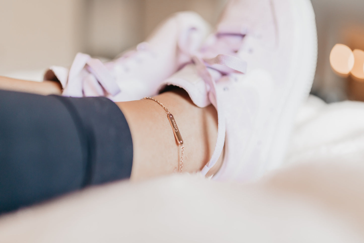 Bar Anklet, Initial Anklet, Name Anklet, Date Anklet, Custom Anklet, Gold Anklet, Dainty Anklet, Silver Anklet, Personalized Anklet - Anya Collection