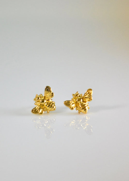 Bee Stud earrings gold, Bee earrings, Honey Bee Earrings, Bee Jewelry - Anya Collection