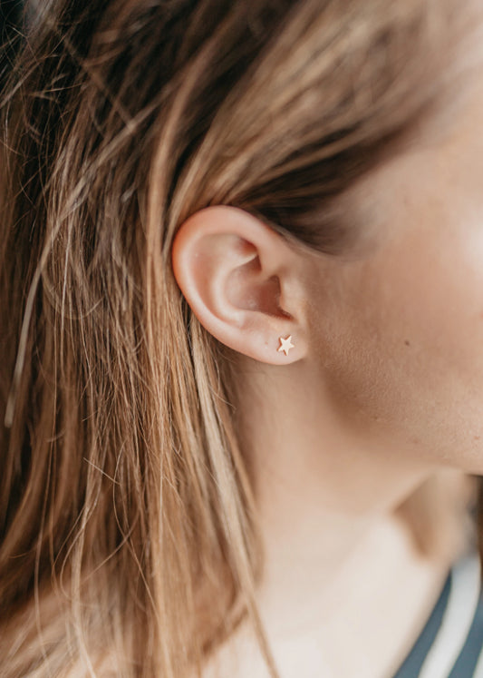 Dainty Star Stud Earrings, Star stud earrings, Tiny star earrings, Mini Gold earrings, Simple stud earrings, Star Studs, Gold Star Earrings - earrings - Anya Collection