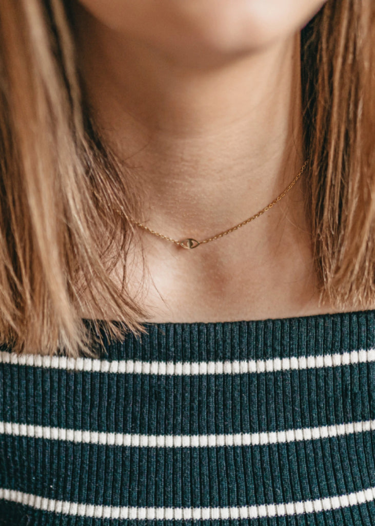 Tiny Evil eye Necklace, Mini Evil Eye Gold Pendant Necklace, Dainty Minimalist Protection necklace, Silver eye necklace, Gold eye - - Anya Collection