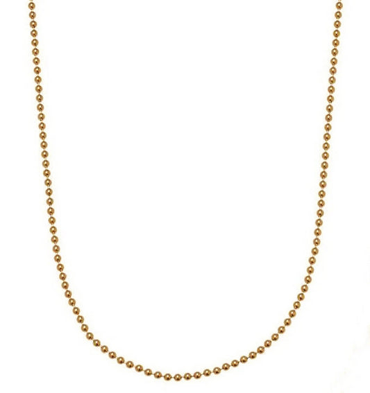 1.2 mm Gold Filled Ball Chain Necklace, Tiny Gold Beaded Necklace, minimalist layering Necklace, Gold Bead Choker, Small Ball Chain Necklace - Necklace - Anya Collection