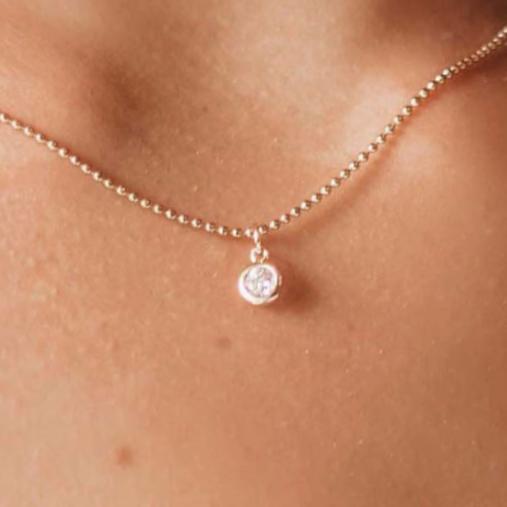 Cubic Zirconia Choker, Tiny Cubic Zirconia Choker Necklace - Necklace - Anya Collection