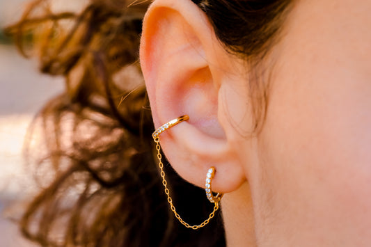 Ear Cuff with Chain Earrings