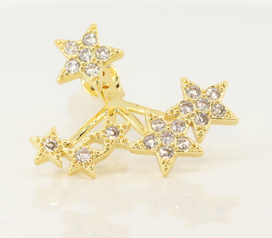 pave gold star earring jacket