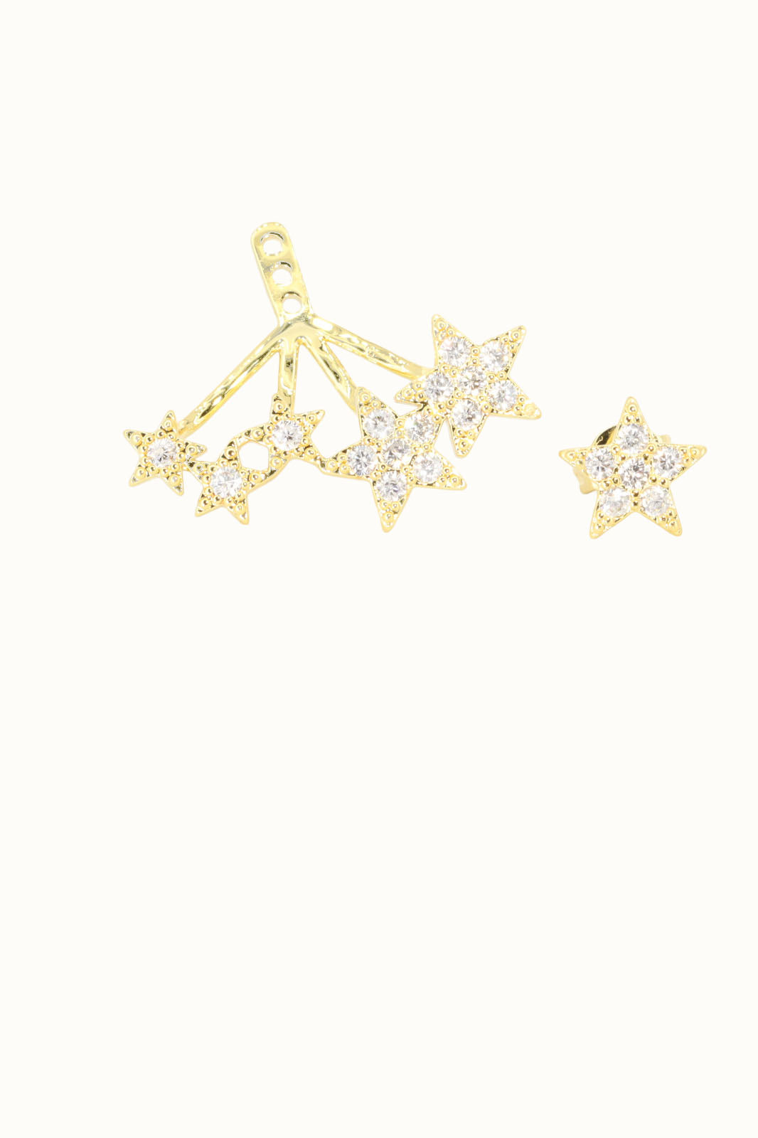 pave gold star earring jacket
