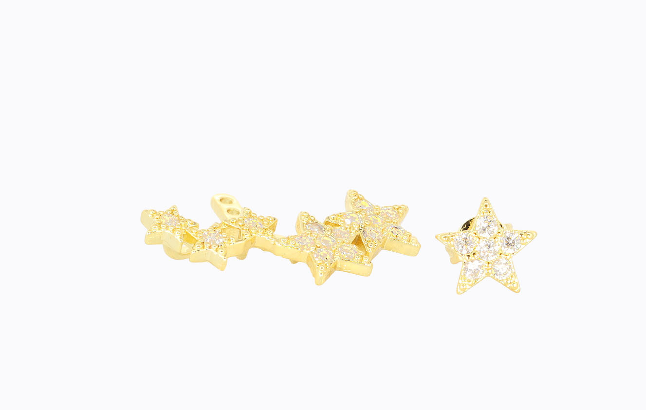 pave gold star earring jacket