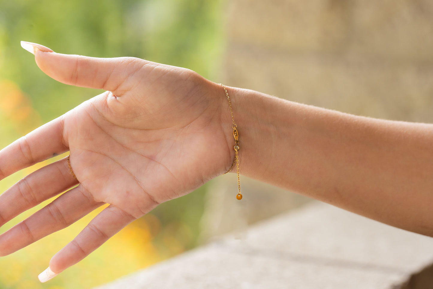 Beaded Hand Chain Bracelet