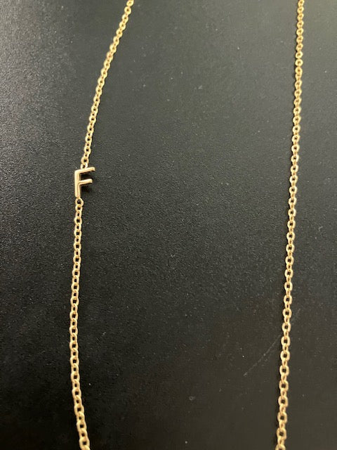 Gold Sideways Initial Necklace