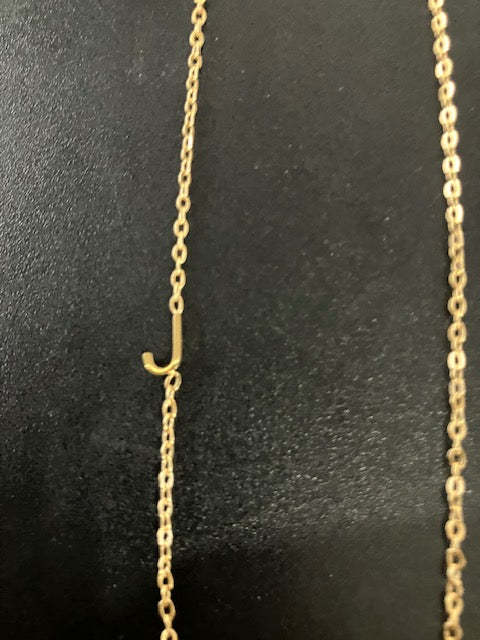 Gold Sideways Initial Necklace