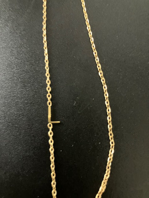 Gold Sideways Initial Necklace