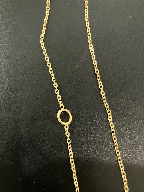 Gold Sideways Initial Necklace