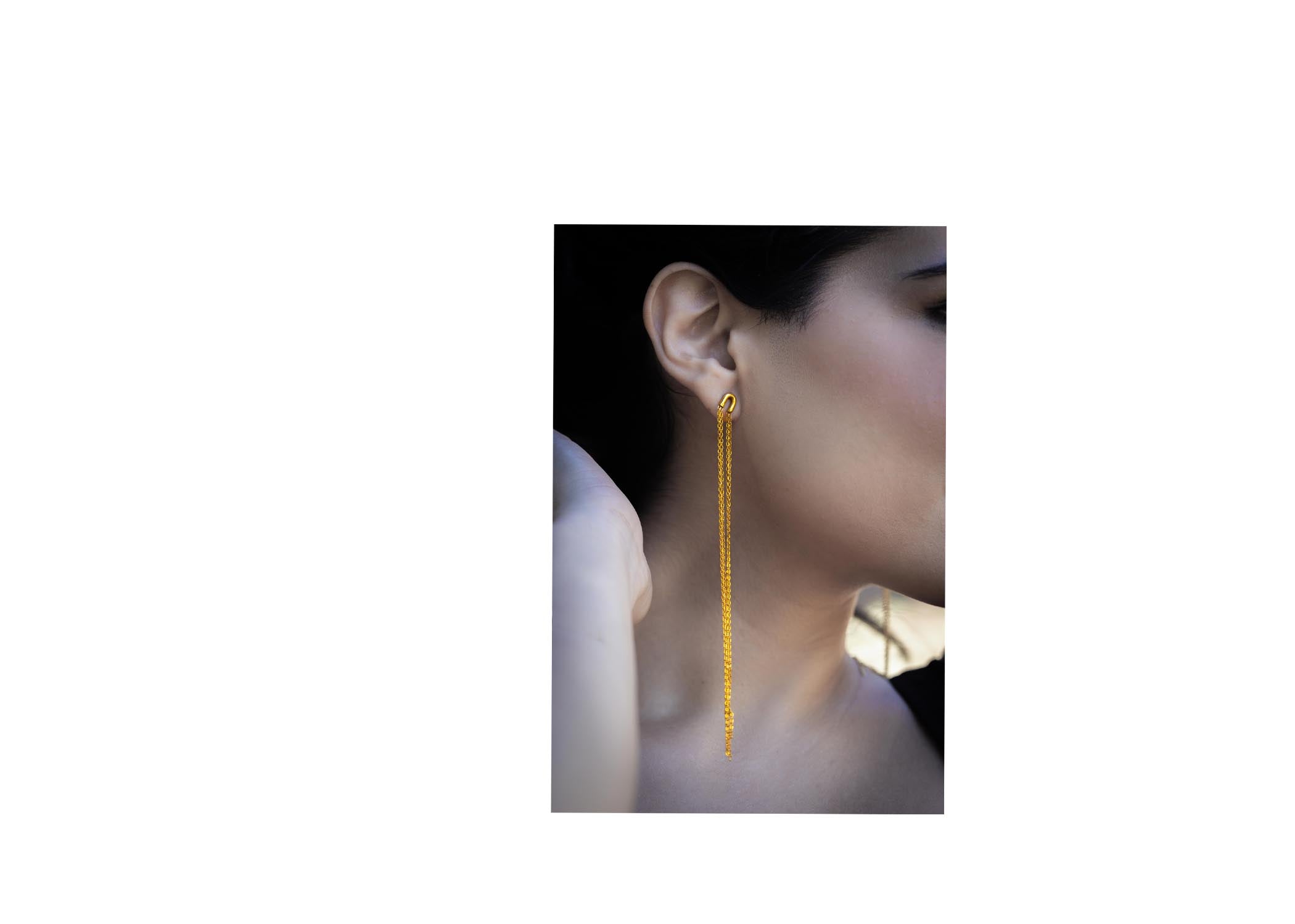 Long Drop Chain Earrings – Sutra Wear