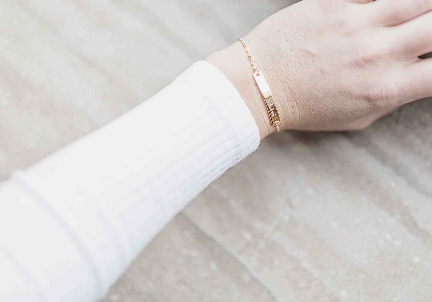 Personalized Engraved Bar Bracelet