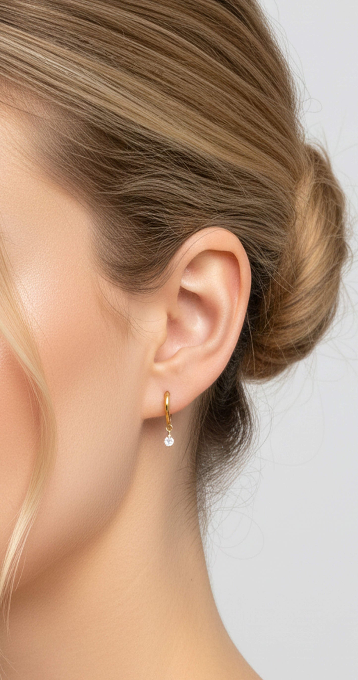 Floating Zircon Dangle Earrings