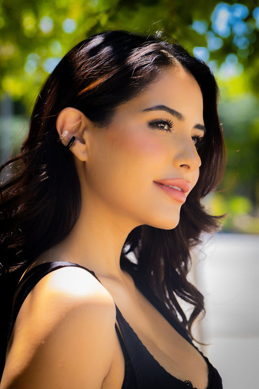 Black Obsidian Ear Cuff Earring