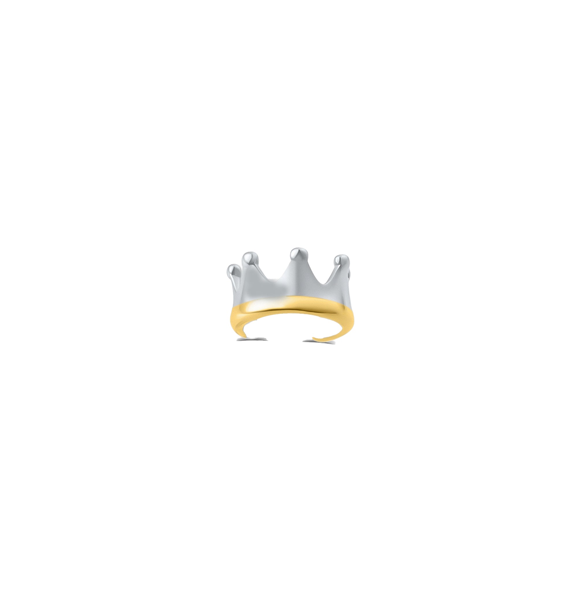 crown ear cuff silver and gold
