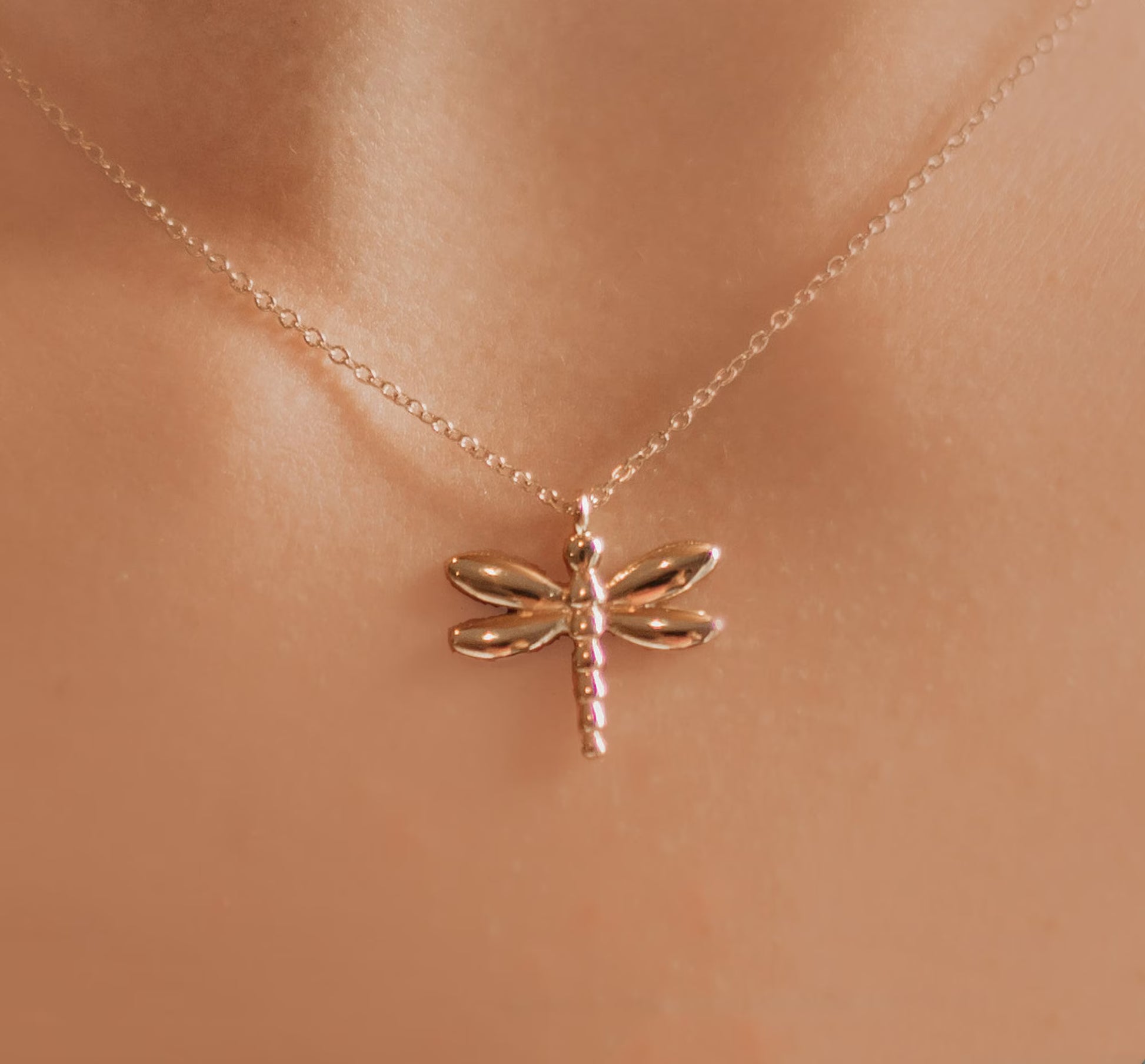 Gold Dragonfly Necklace