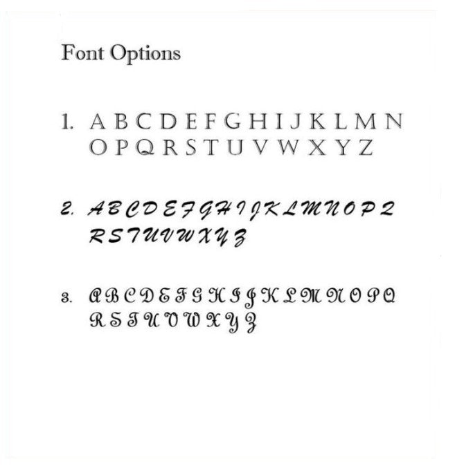 Three different font styles displayed on a white background