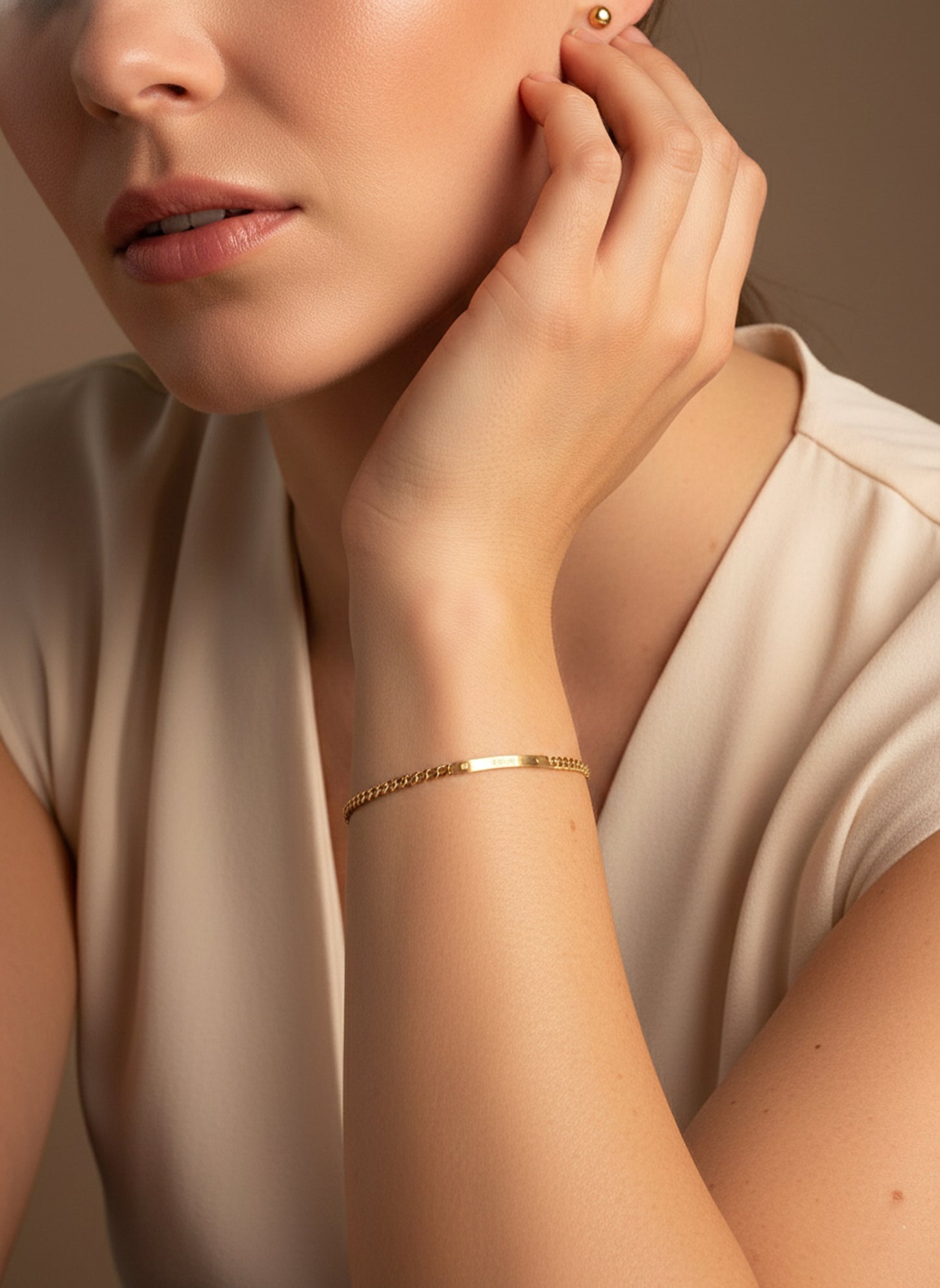 Custom  Engraved Tiny Name Bar Bracelet