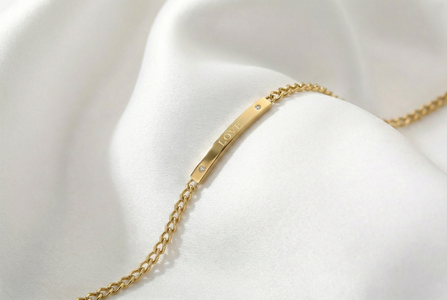 Custom  Engraved Tiny Name Bar Bracelet