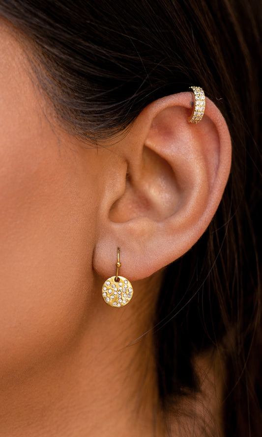 gold hammered earring Anya Collection