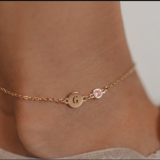 gold alphabet anklet
