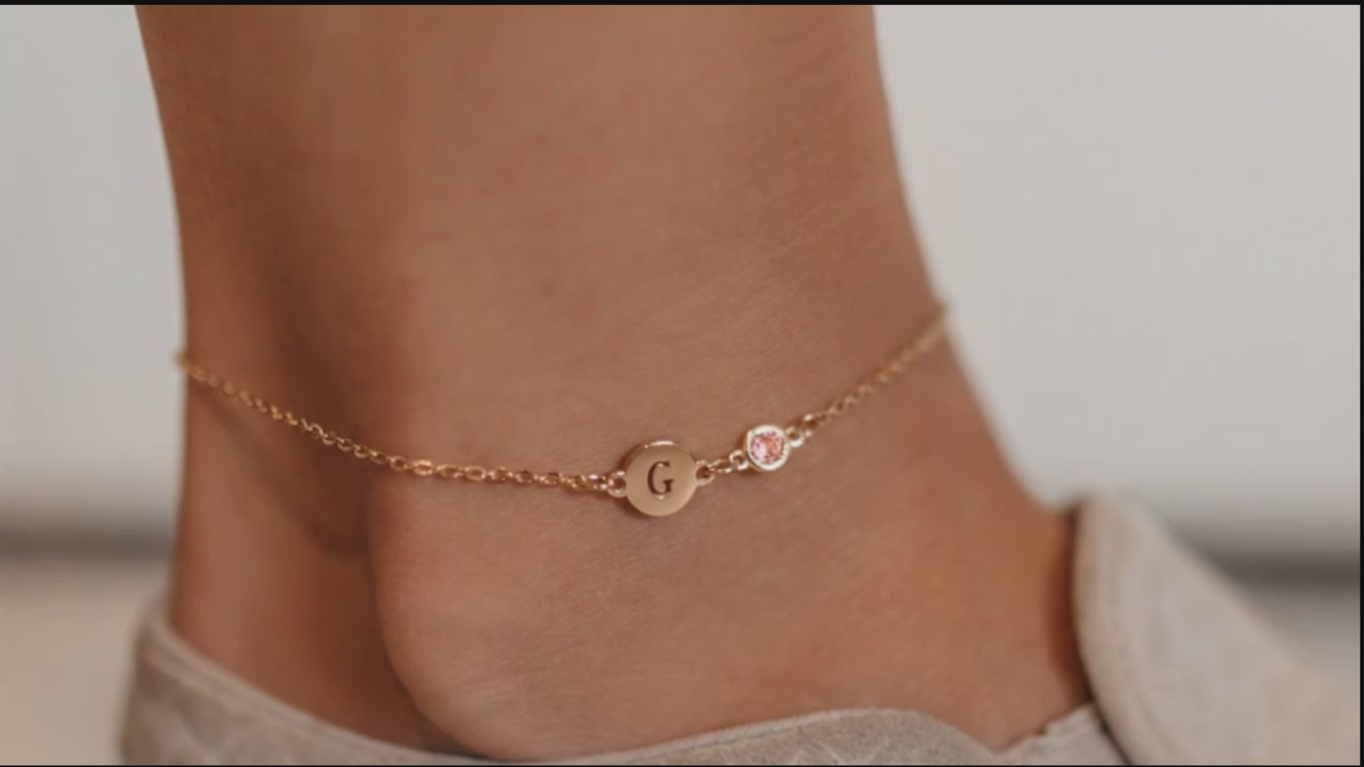 gold alphabet anklet