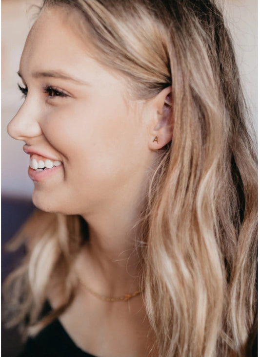 Gold Initial Stud Earrings