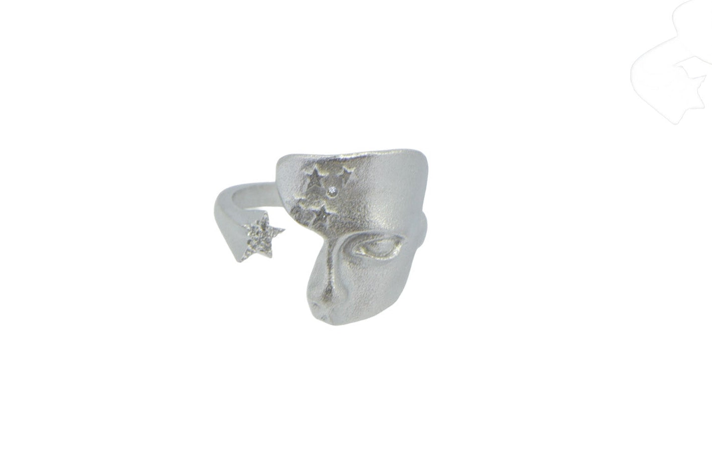 silver face ring
