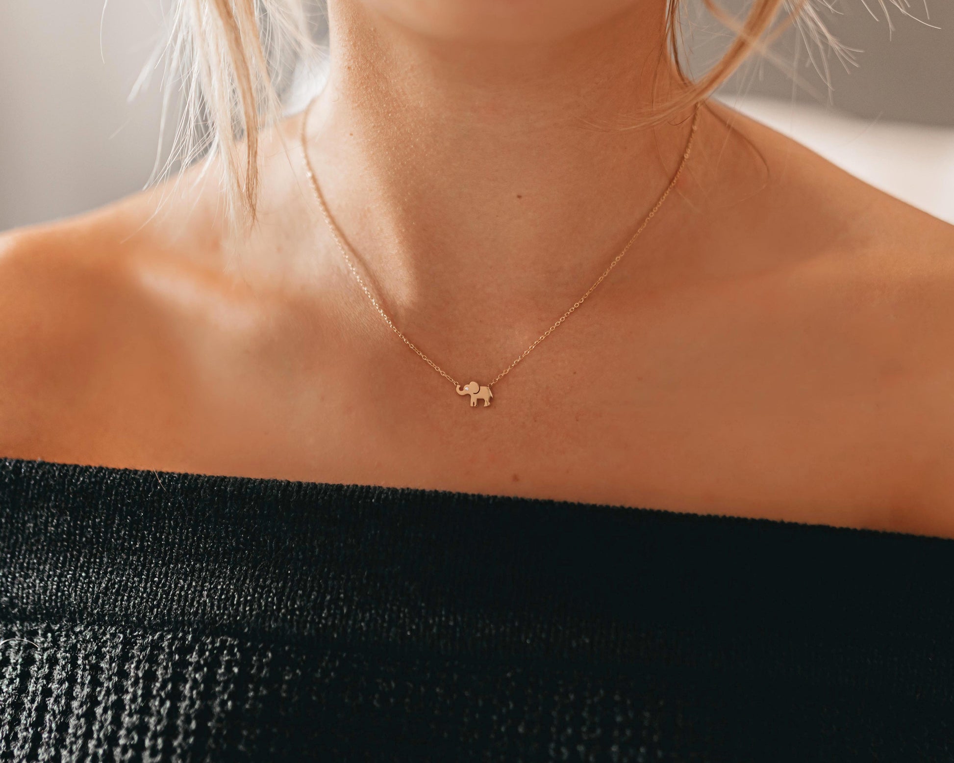 Tiny Elephant Necklace - Anya Collection