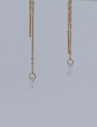 Gemstone Zircon Threader Earrings
