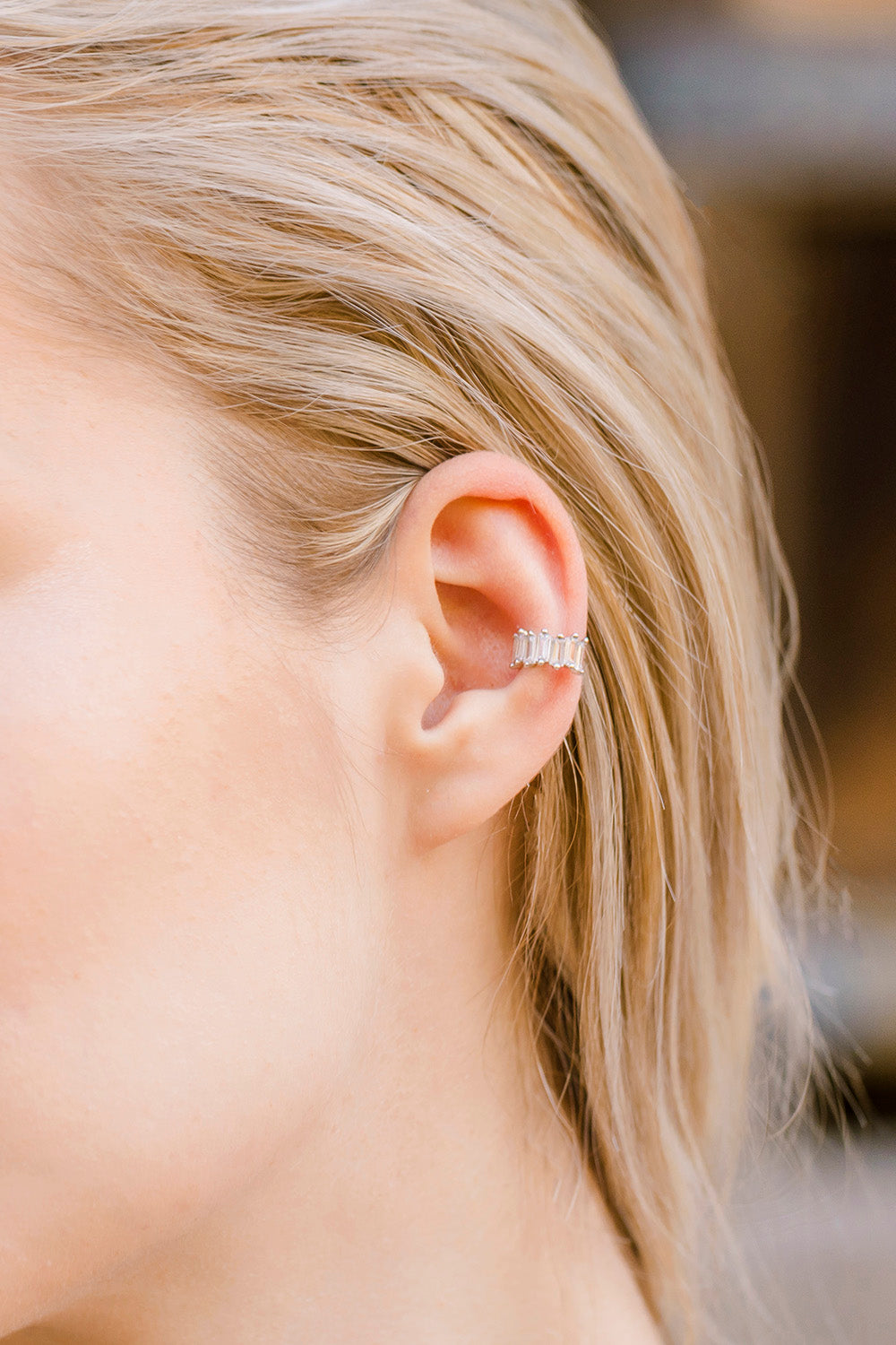 Baguette Conch Ear Cuff Earring