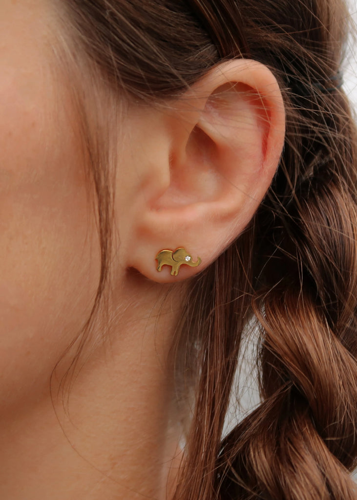 Tiny Elephant Earrings - earrings - Anya Collection