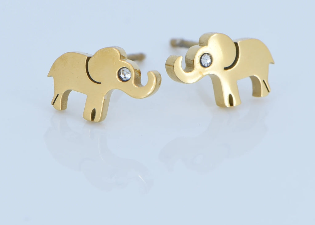 Tiny Elephant Earrings - earrings - Anya Collection