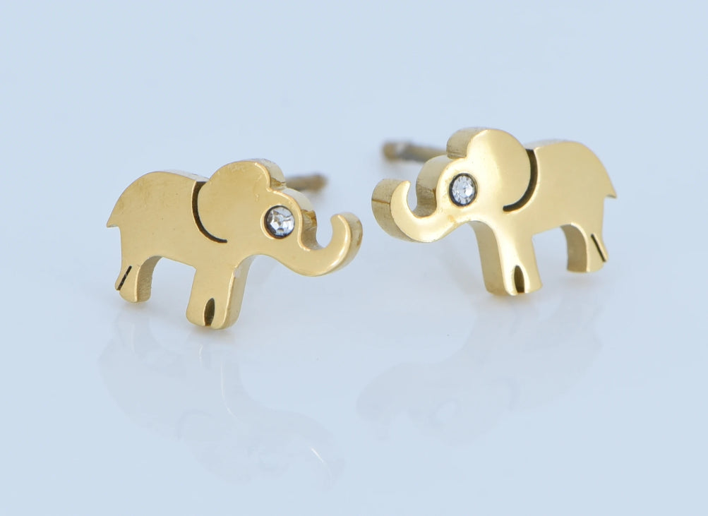 Tiny Elephant Earrings - earrings - Anya Collection